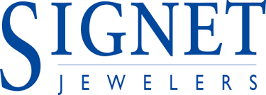 Signet Jewelers logo in blue font and plain white background.