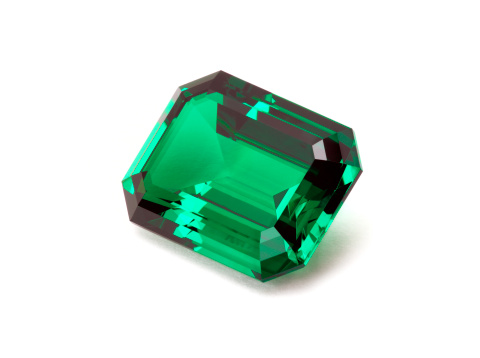 Green octagon shape of emerald