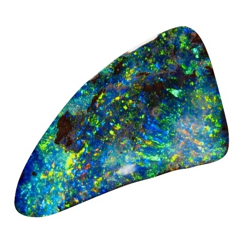 An extremely bright free form Boulder Opal that is very big, found in Australia