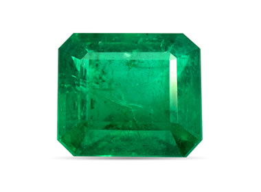 Green Emerald gem on a white background