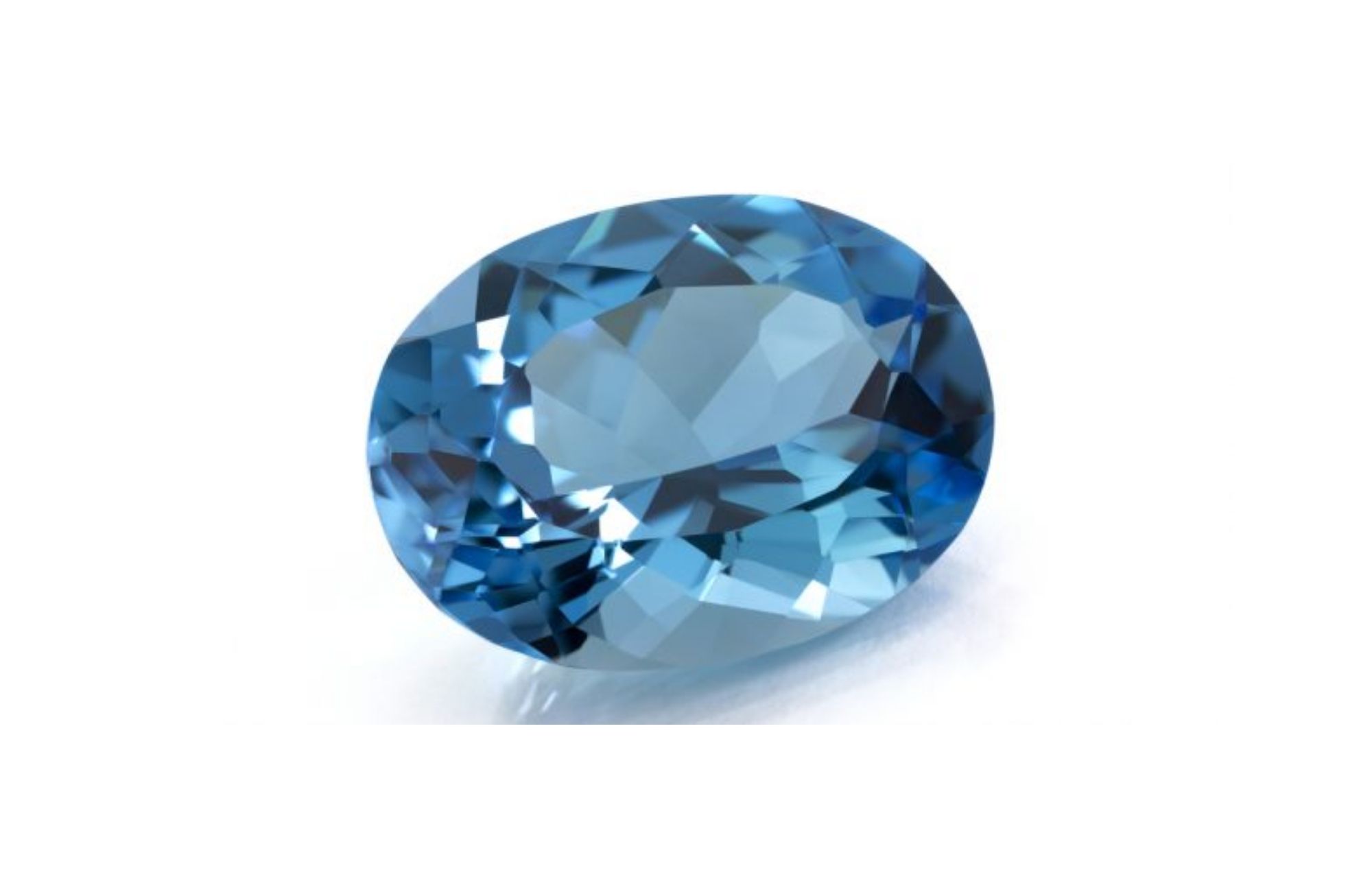 The smooth blue aquamarine on a white background