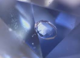 Fake blue sapphire with bubble inside which indicates that the stone is fake
