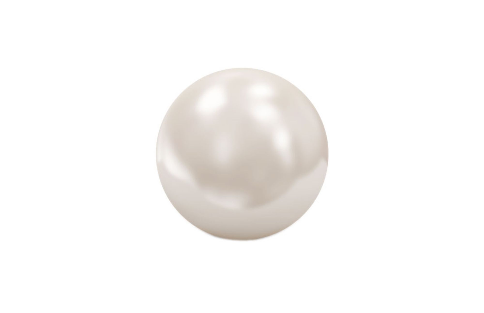 Round clear Pearl on a white background