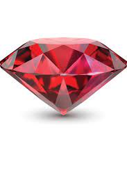 A Polished Red Diamond-Shaped Ruby Stone