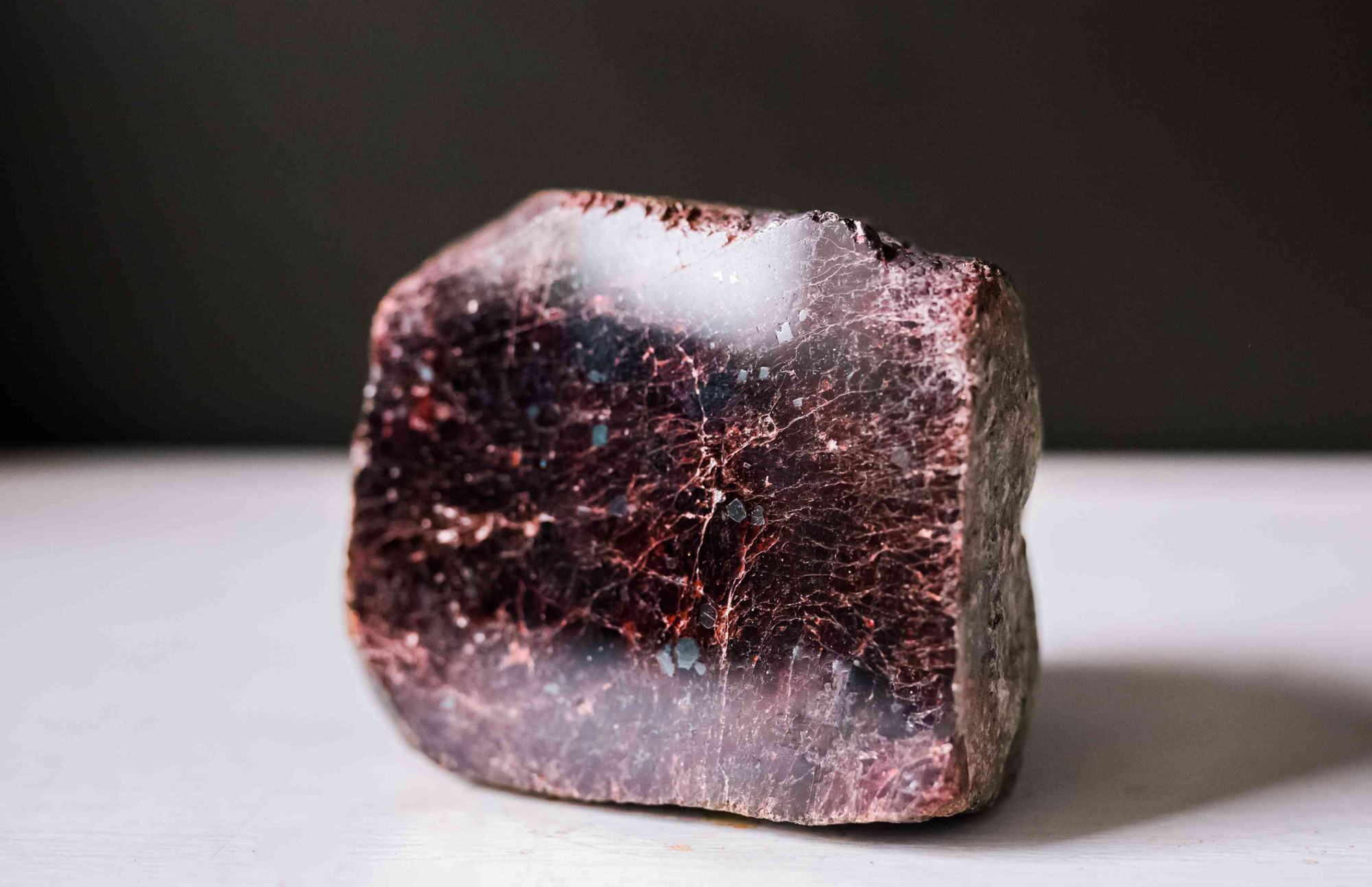 Garnet in its natural rock form