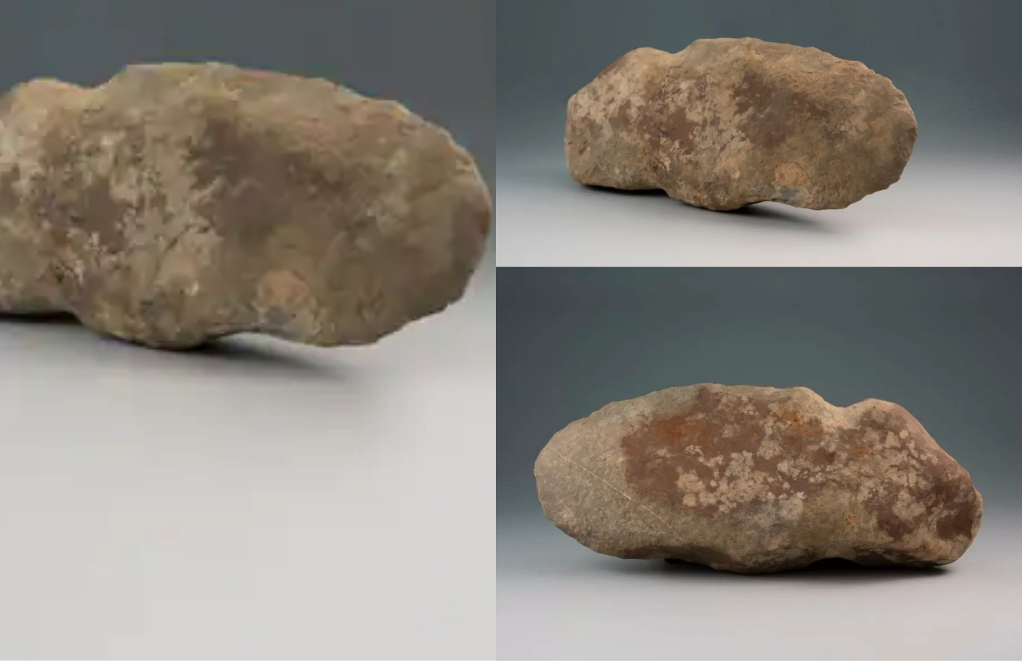 Three different sides of ax stone