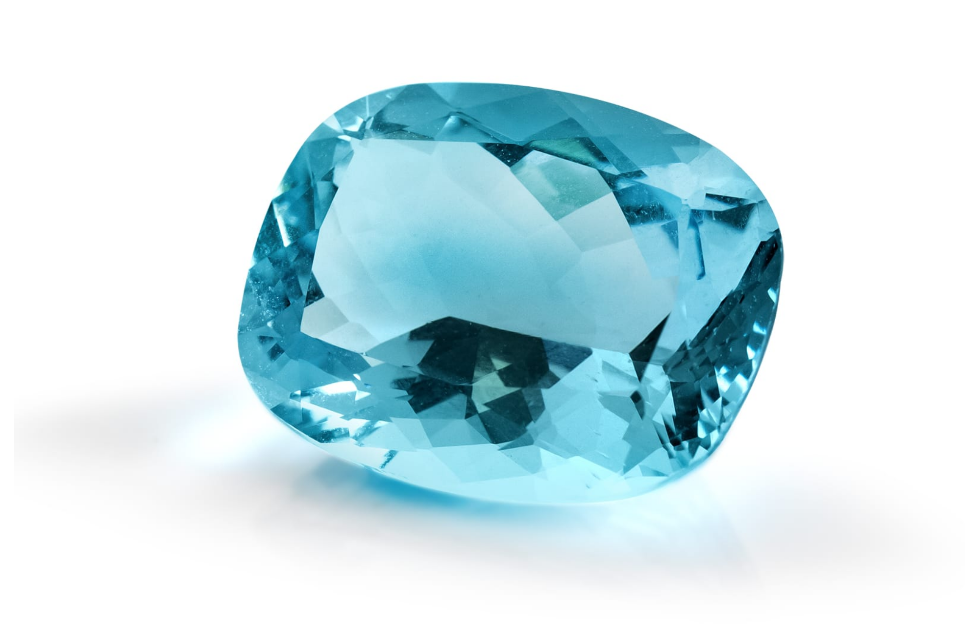 Oblong-shaped aquamarine gem