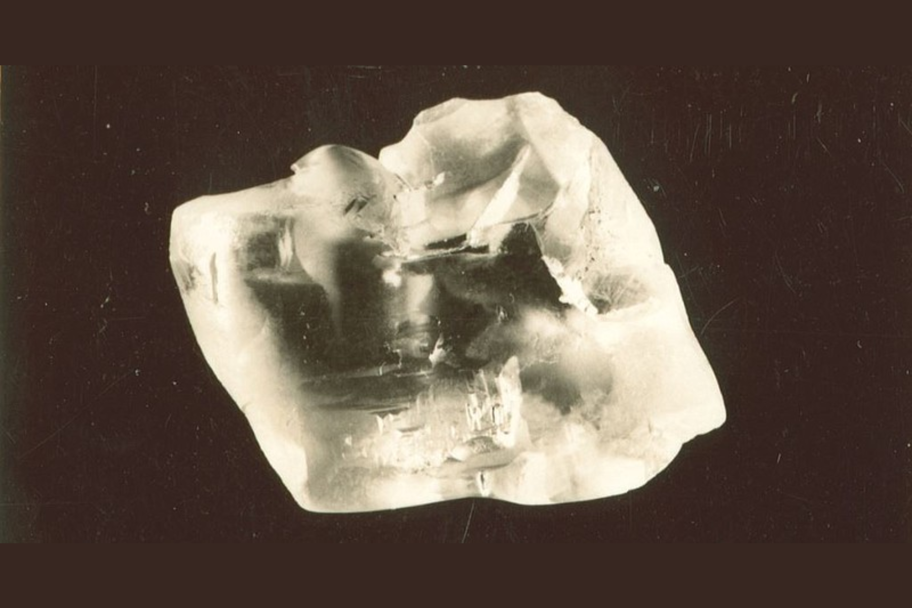 Rare old photo of Uncle Sam diamond on its rock form