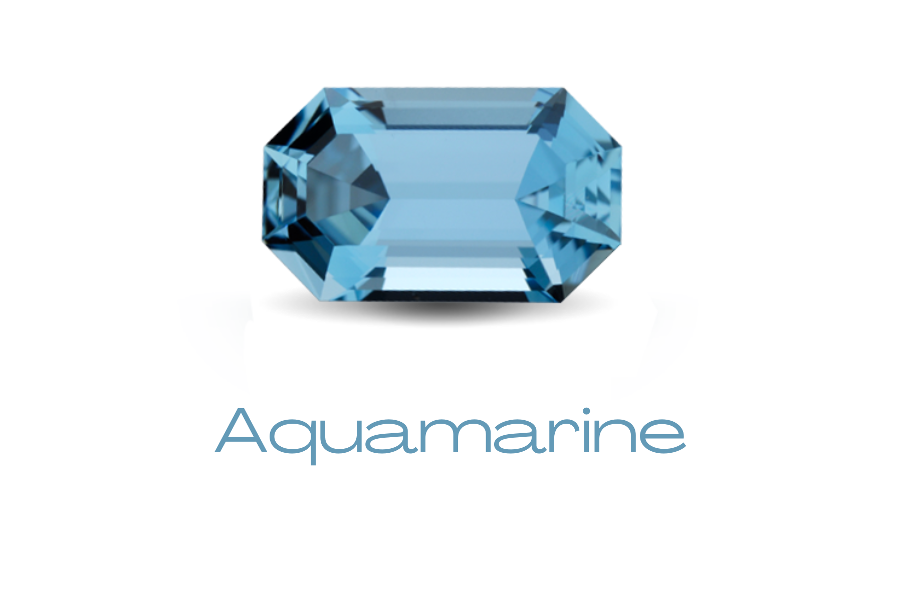 Octagonal blue aquamarine gemstone