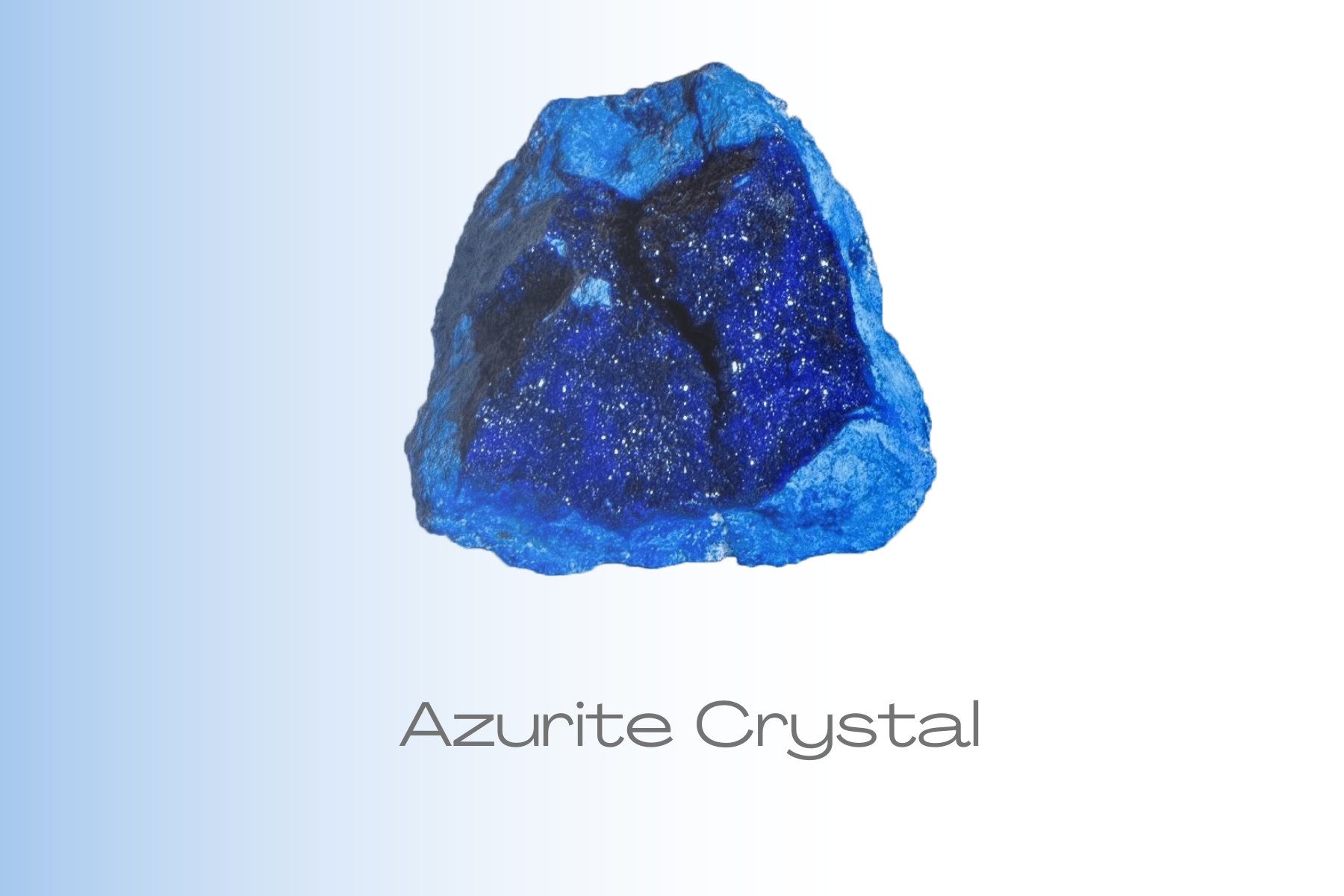 A rock-formed Azurite crystal
