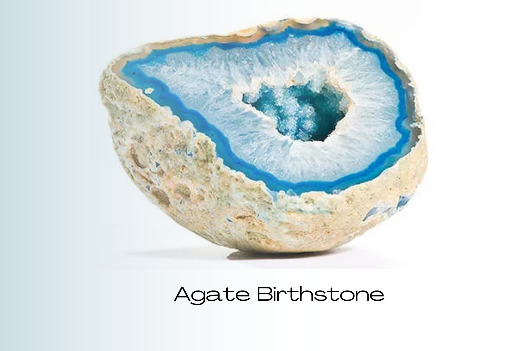 Agate stone connected to its host rock
