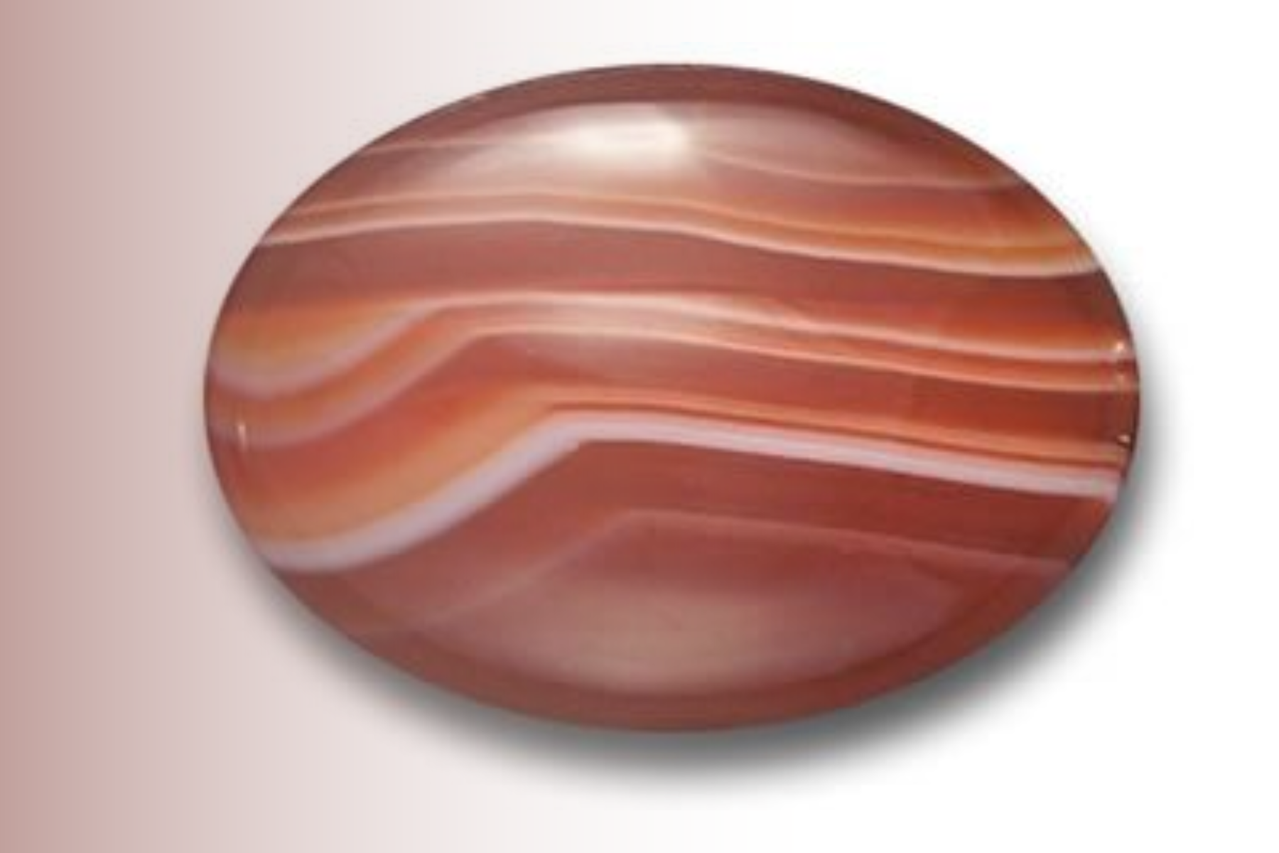 Sardonyx stone oblong with white and golden layers