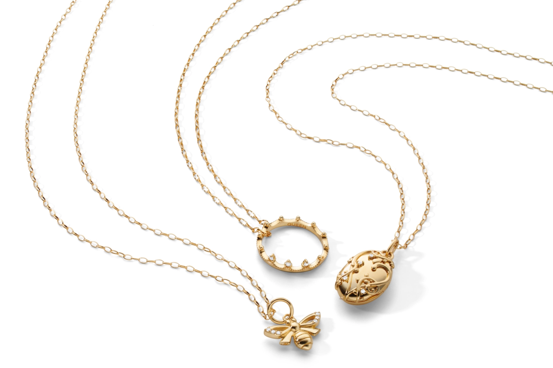 Three 18-karat gold necklaces in different styles