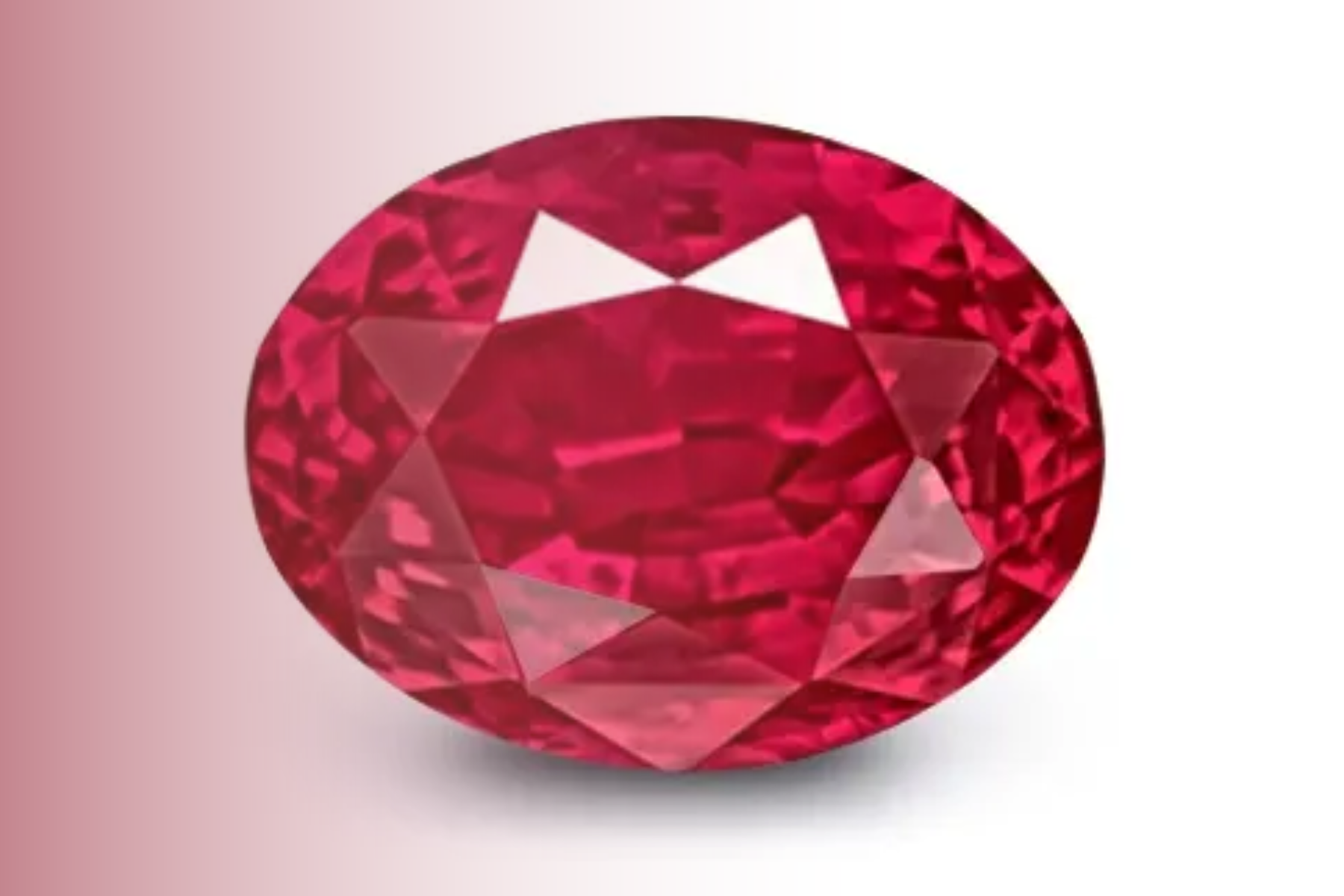 Oblong ruby crystal