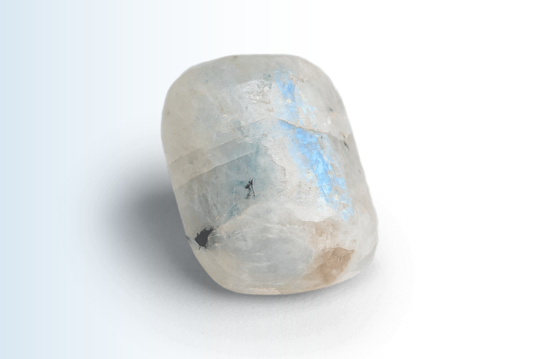 Moonstone set within a pure white rock