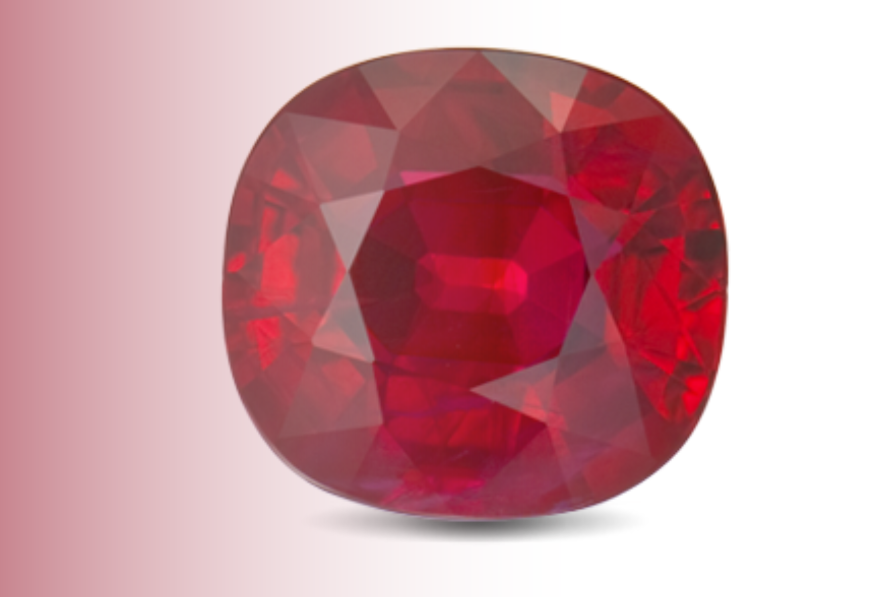 Square ruby stone with smooth corners