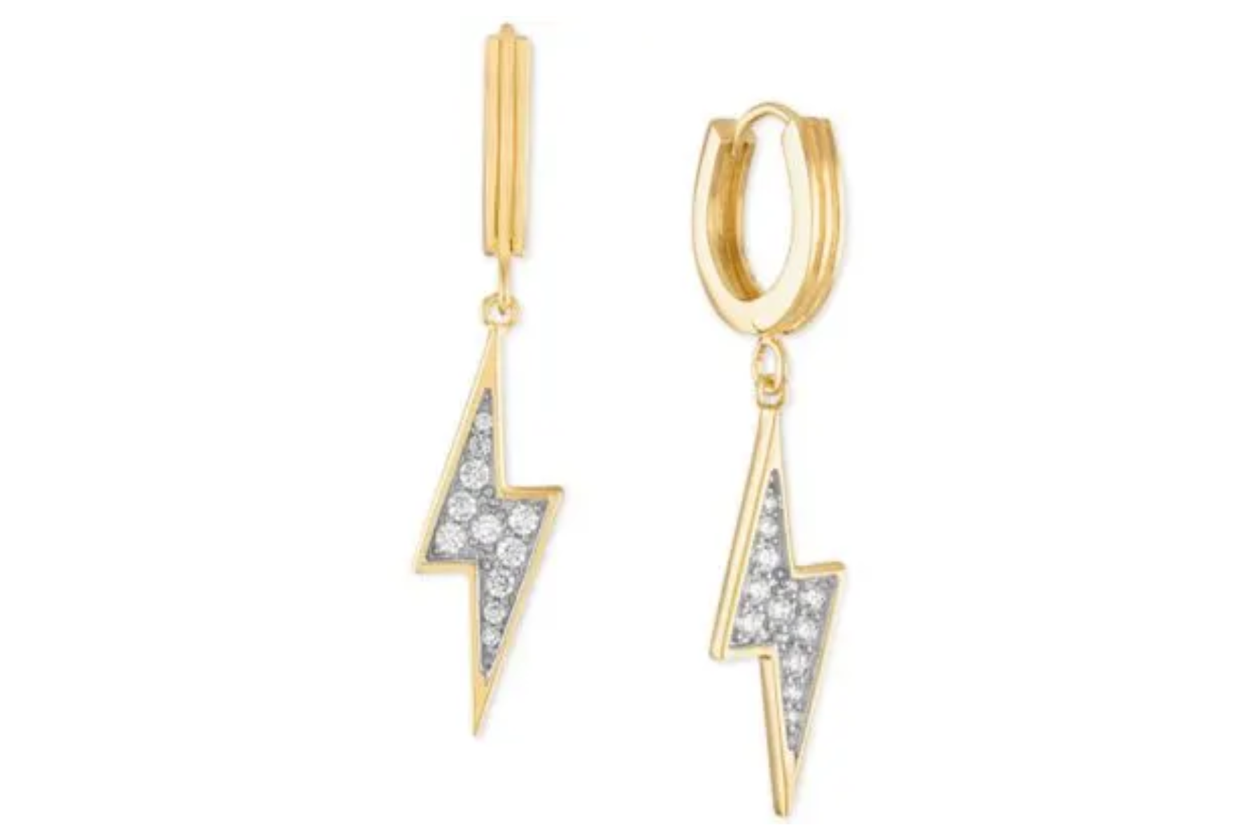 Earrings with Cubic Zirconia Lightning Bolts