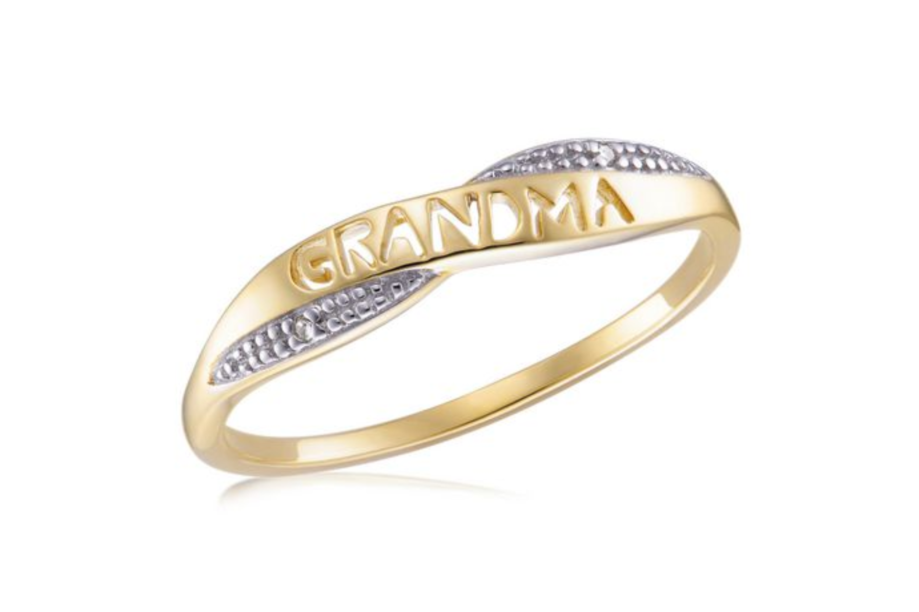 Grandma ring in 10-kt yellow gold with 2x.0033 diamond accents