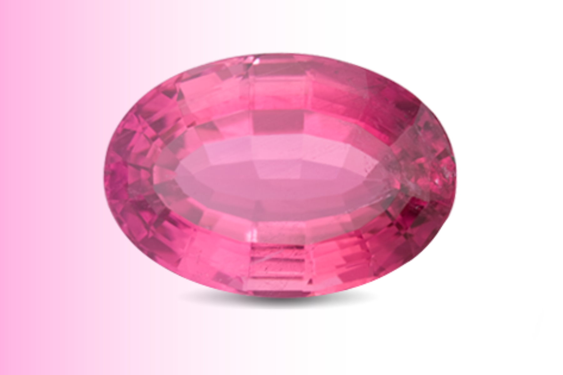 Oblong pink tourmaline stone