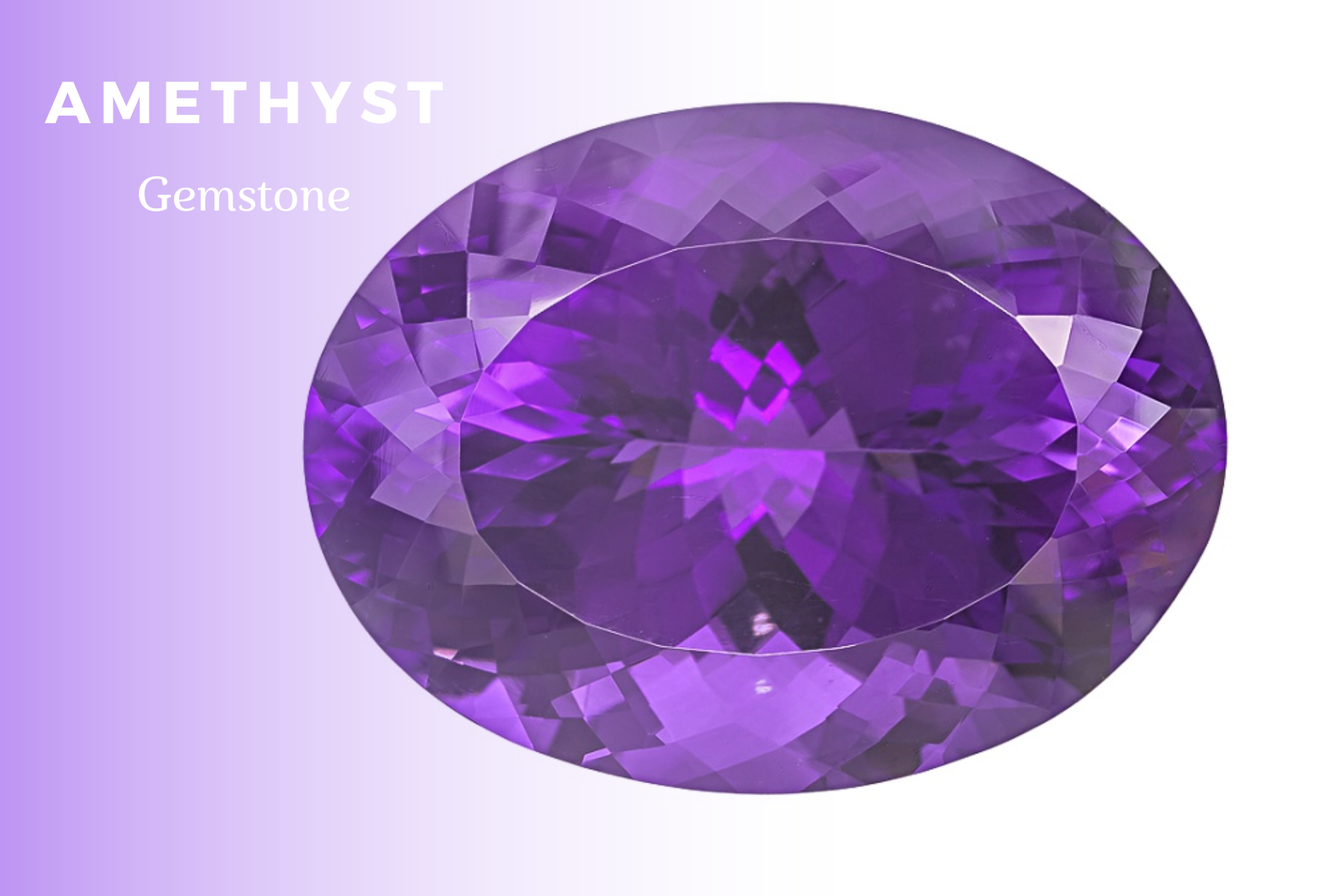 Oblong purple amethyst stone