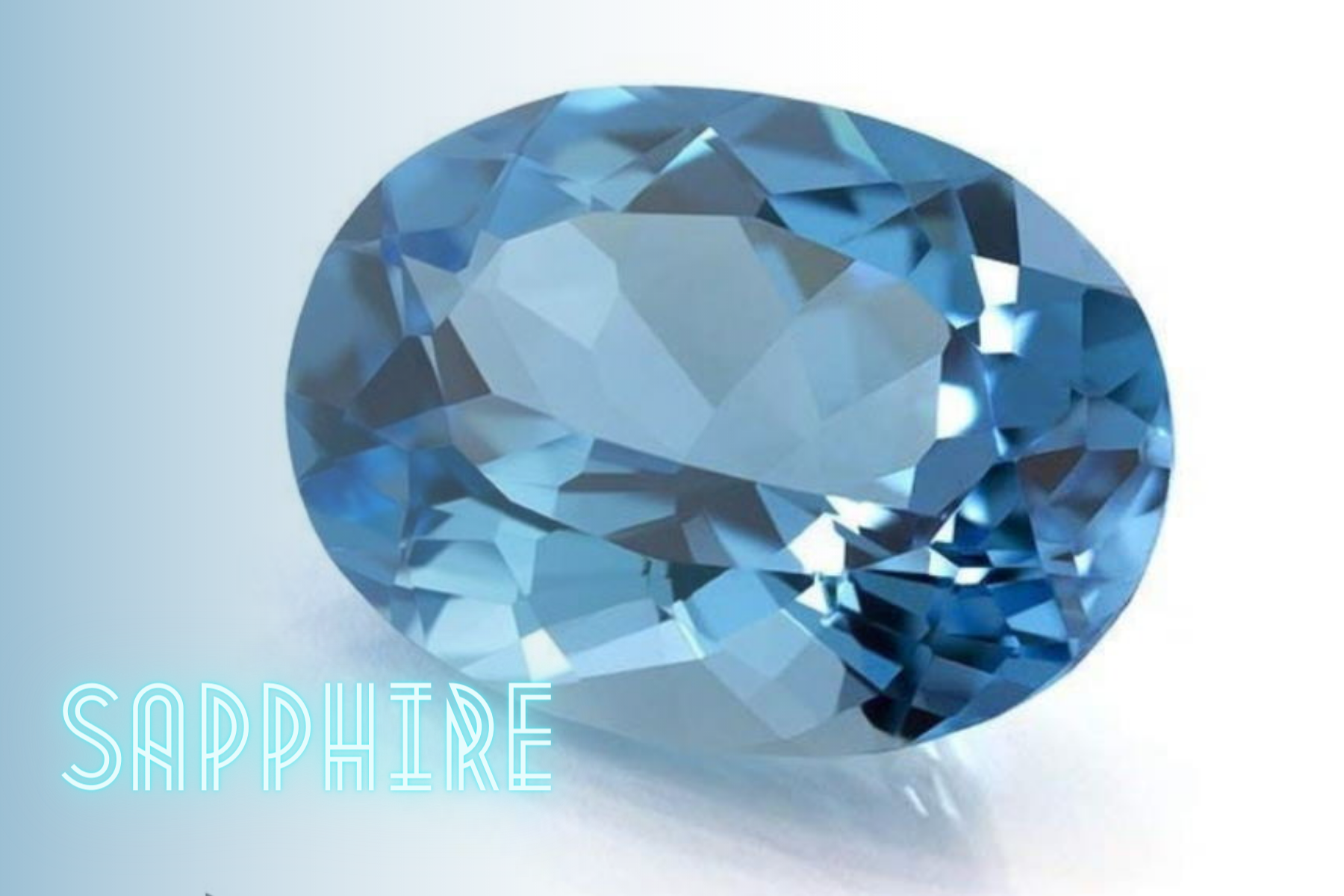 Oblong blue sapphire stone