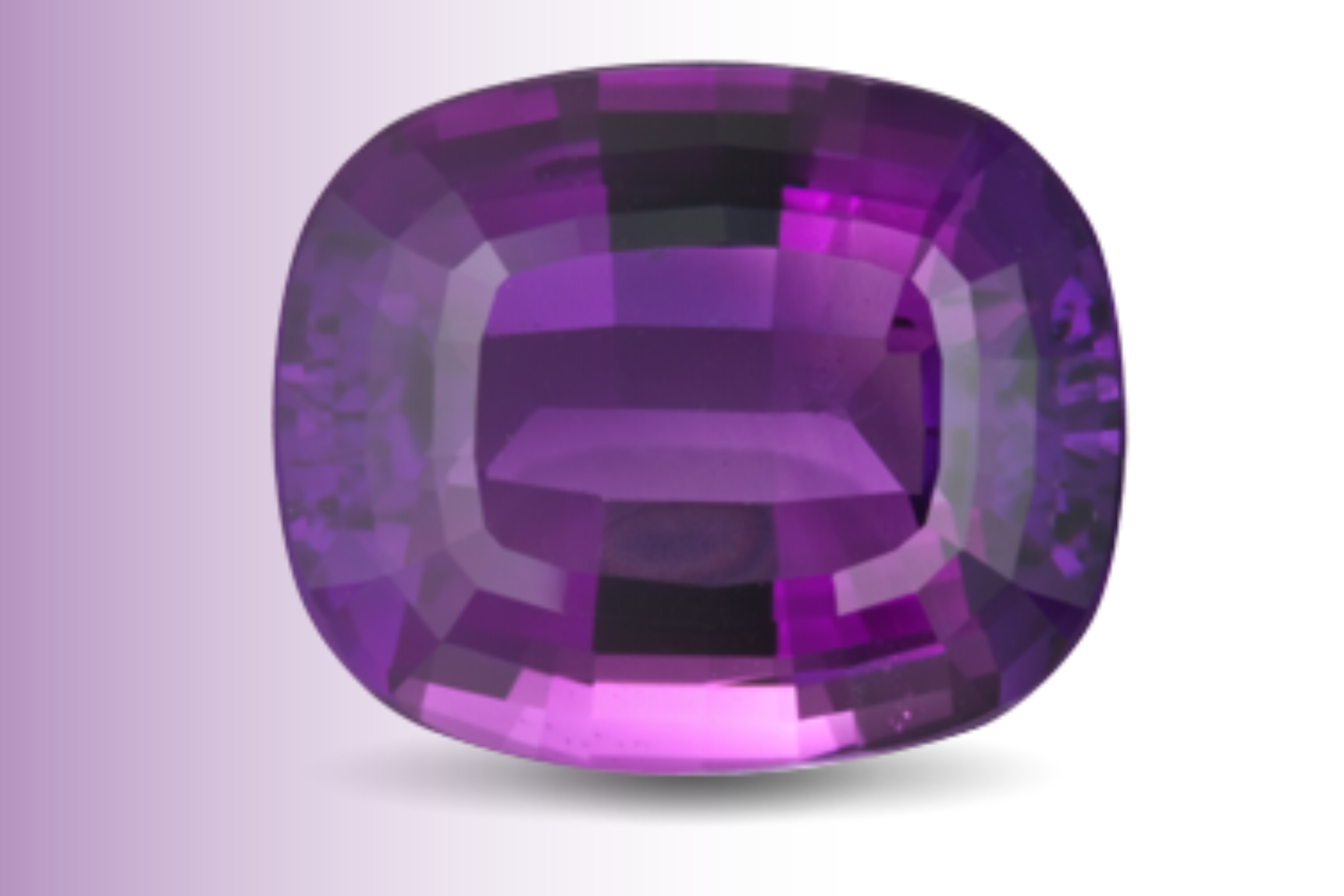 An amethyst cube with rounded corners