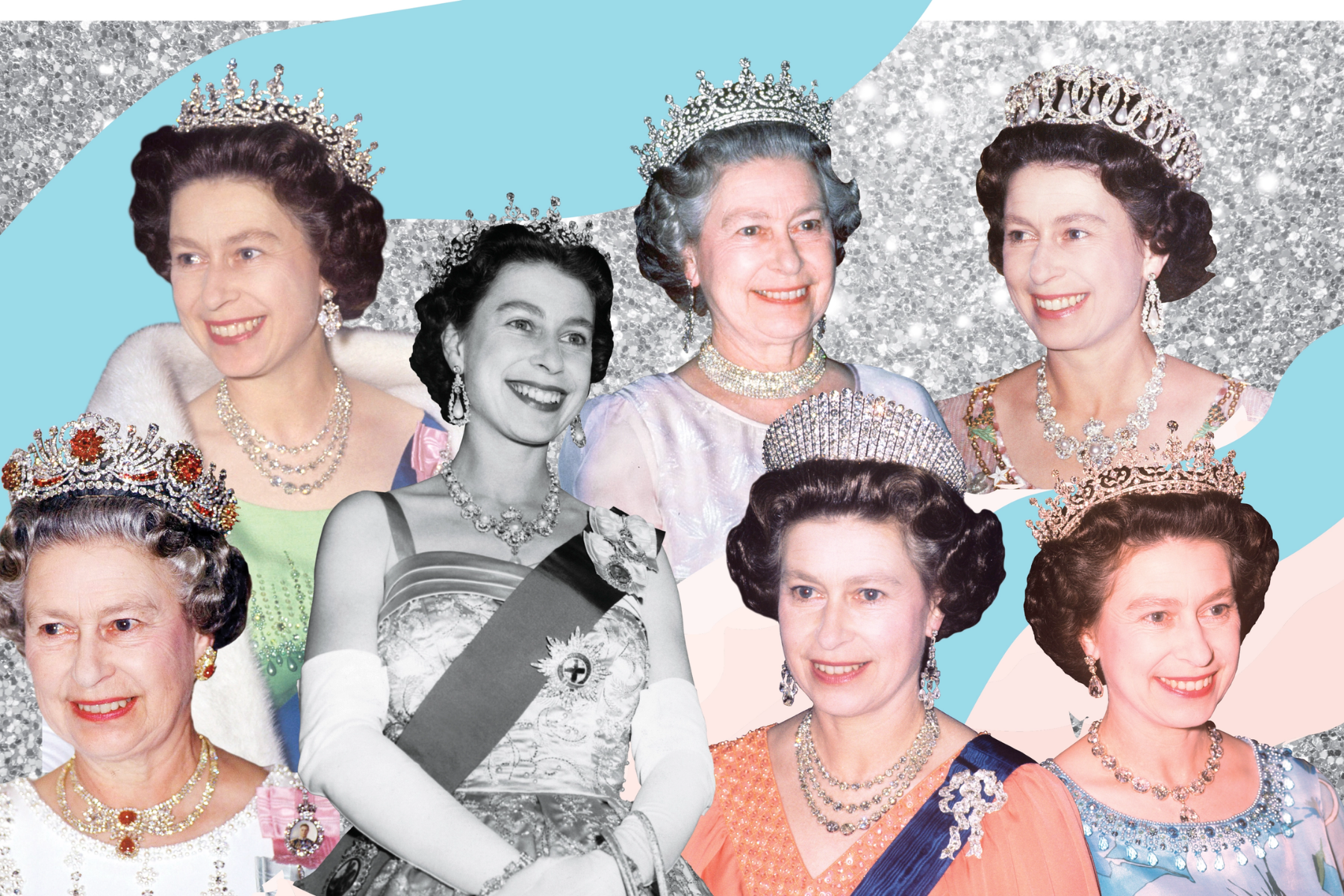Queen Elizabeth II's photo collection wearing numerous different tiaras