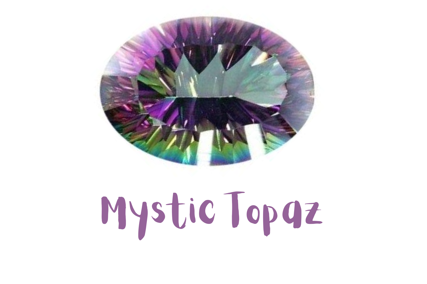 Oblong mystic topaz with rainbow color effect