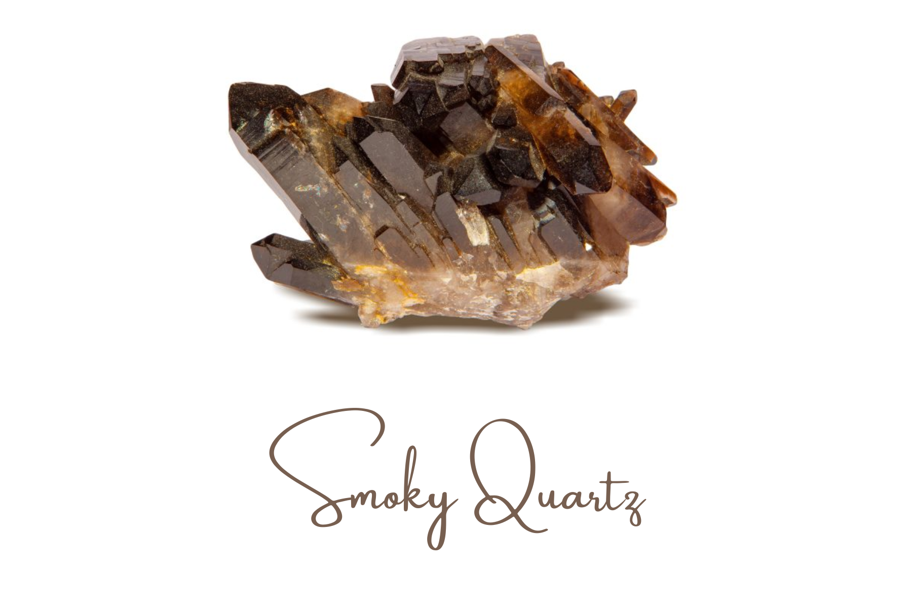 Brownish-gray smoky quartz crystal