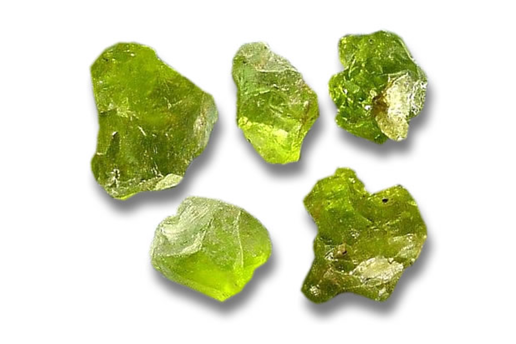 Five chrysolite stones