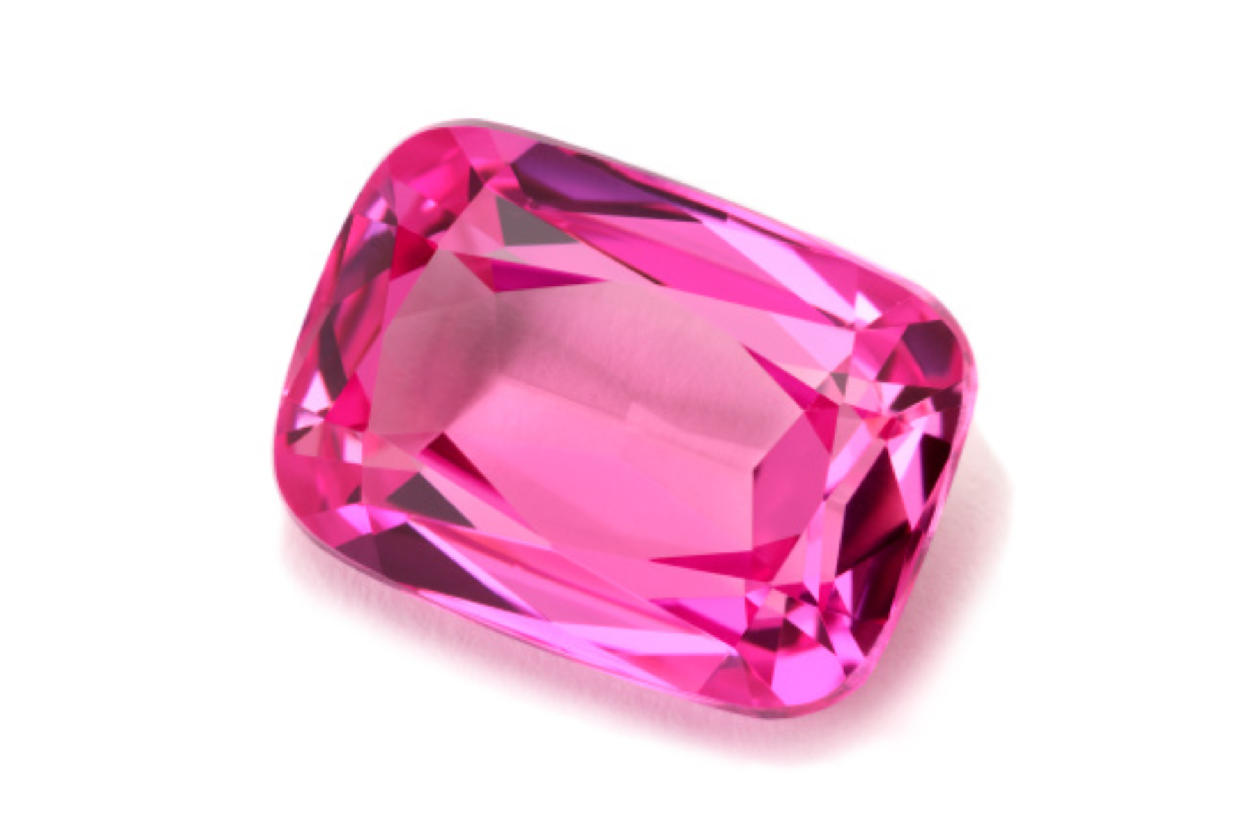 Rectangular pink tourmaline stone