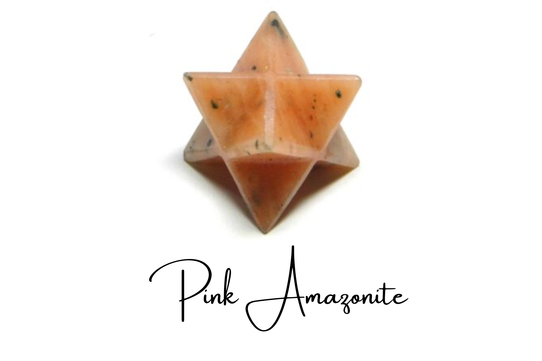 Pink 8-point merkaba star Amazonite