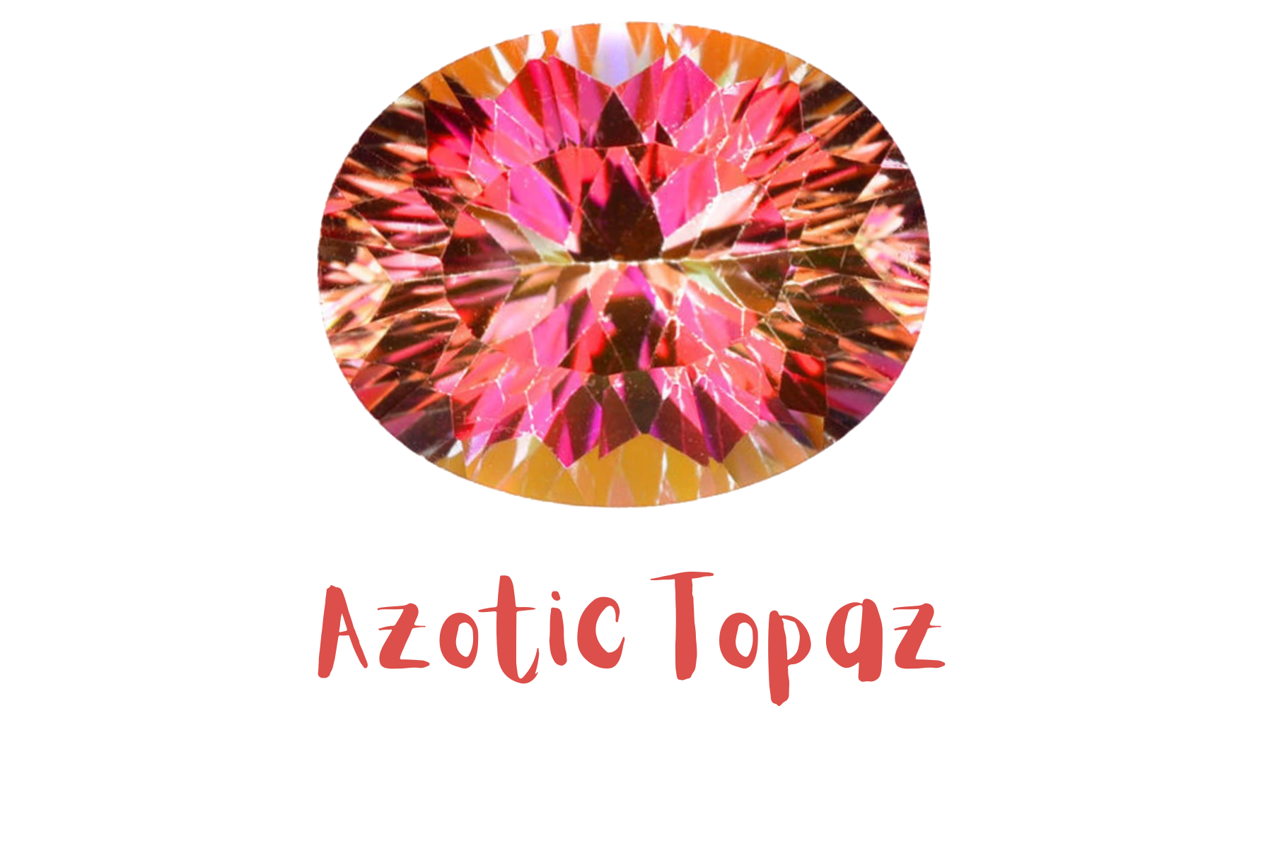 Oblong orange-pink azotic topaz