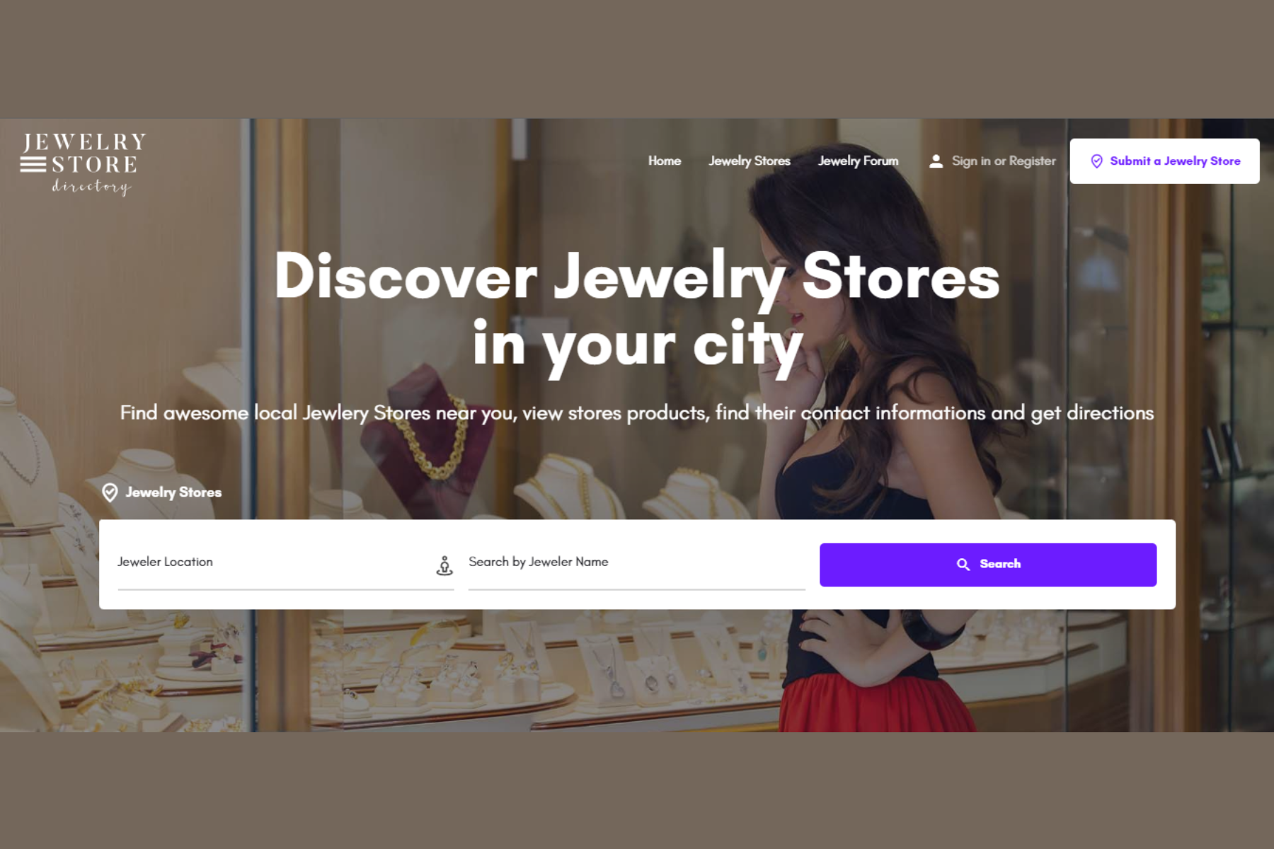 Website of the Jewelry Store Directory