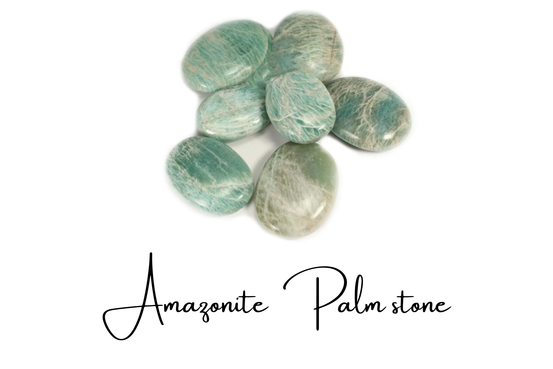 A collection of eight Amazonite Palm stones