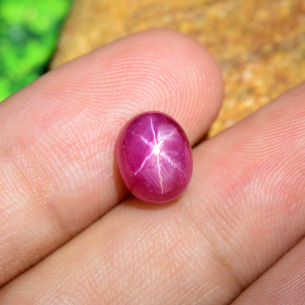 Star ruby on a hand