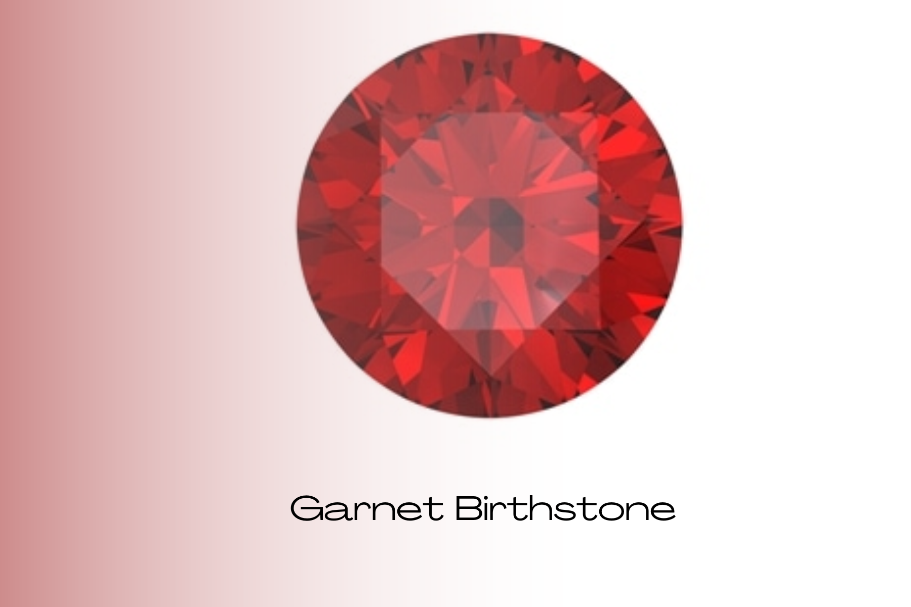 Round red garnet stone