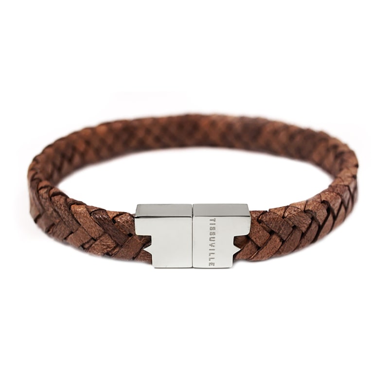 TISSUVILLE gorgeous tobacco brown leather and a silver made clasp