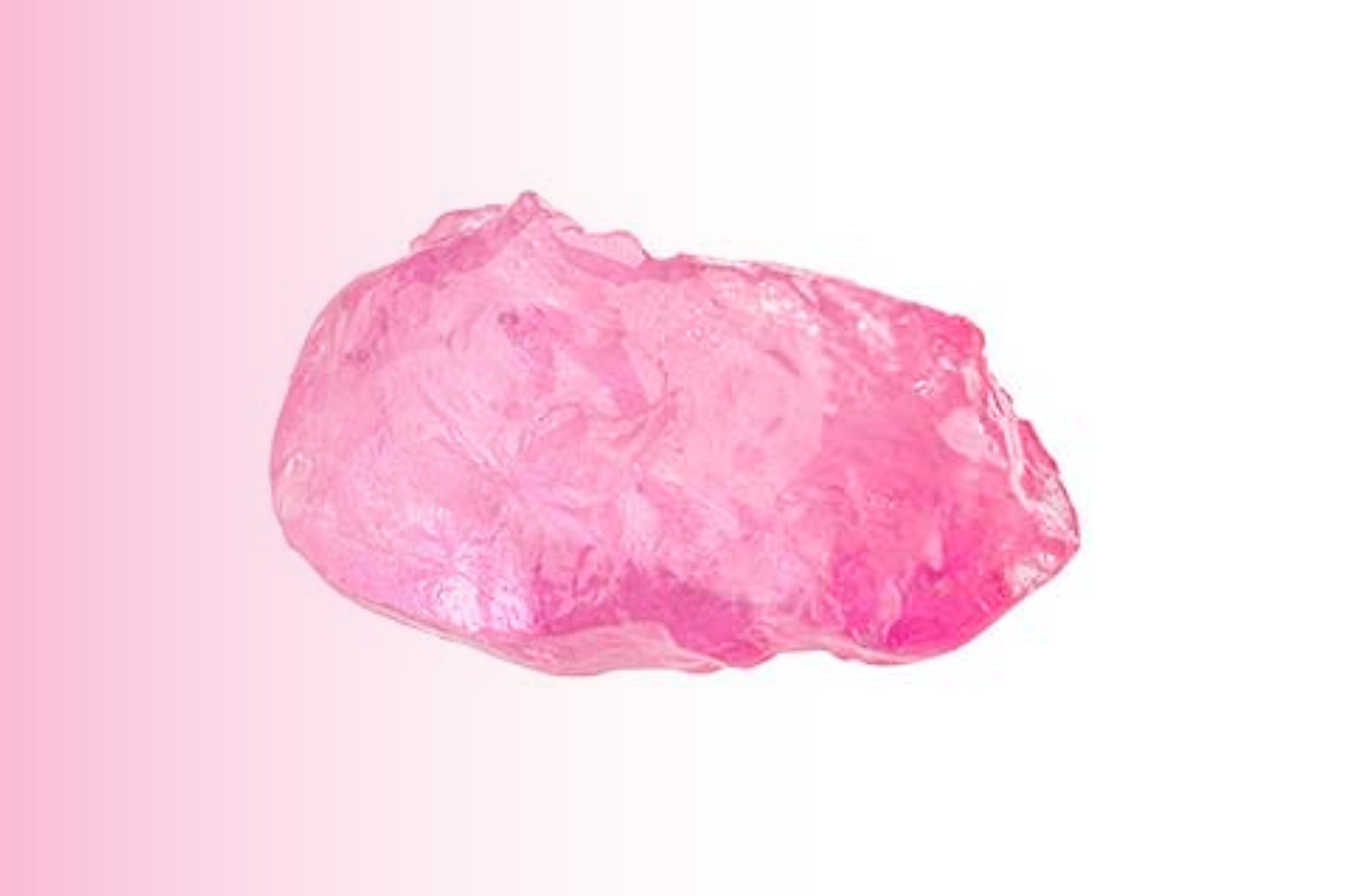 Transparent pink sapphire in rock form