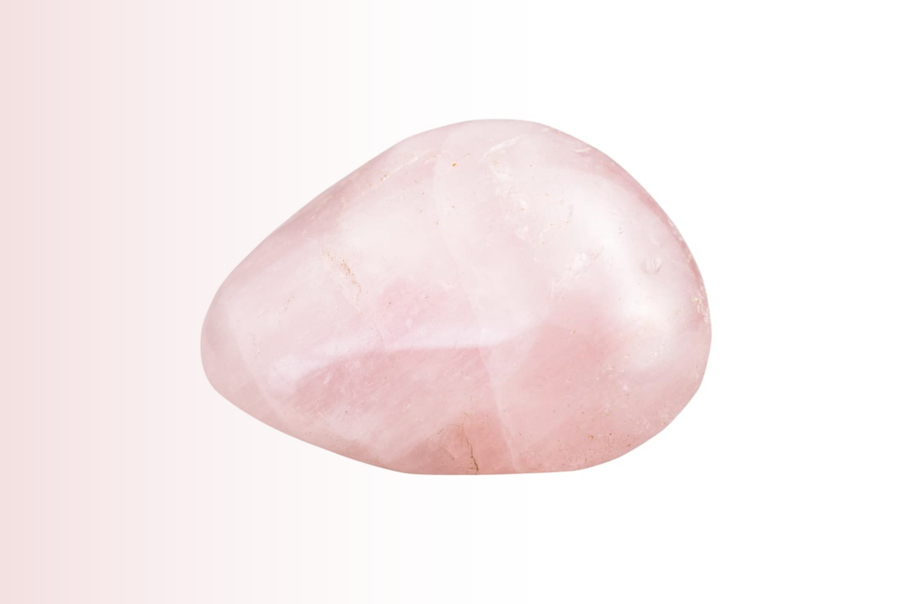 Rose quartz stone with a smoothed rock formation