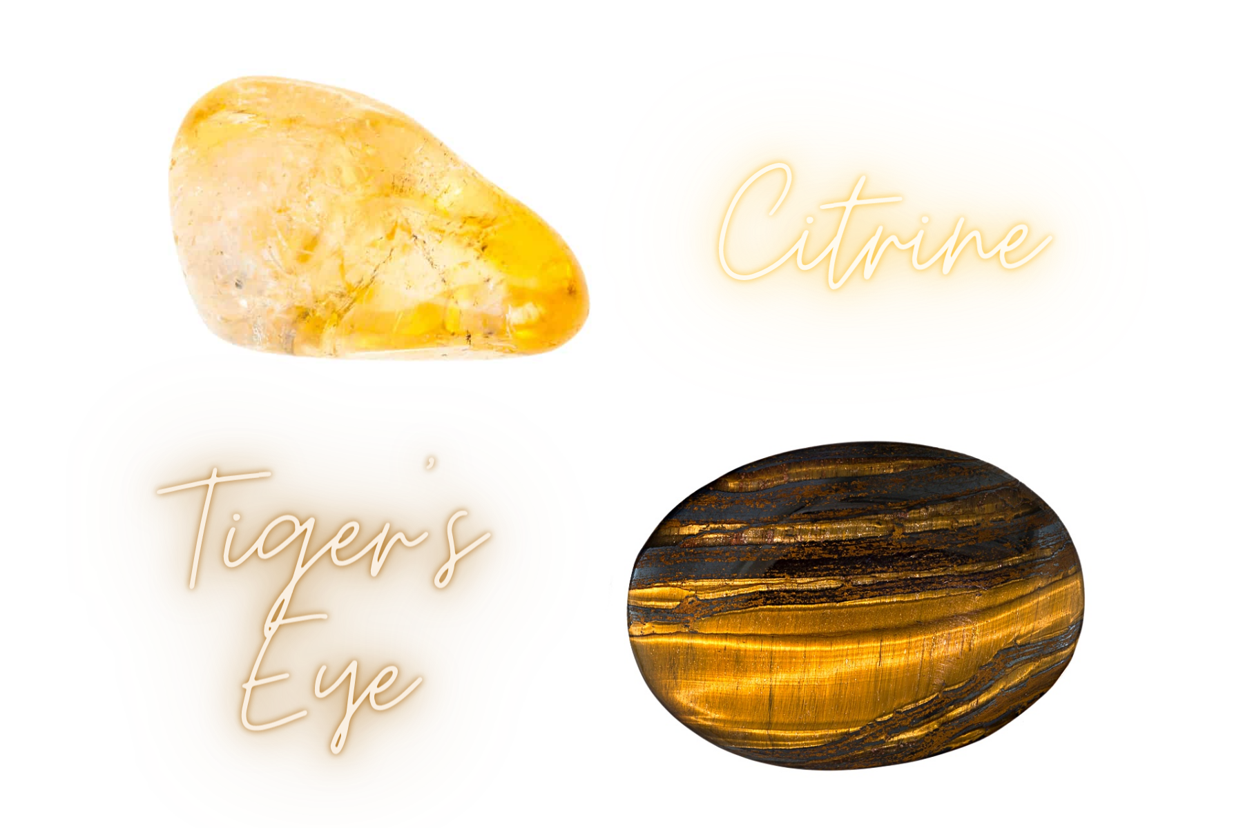 Citrine and Tiger's eye crystals