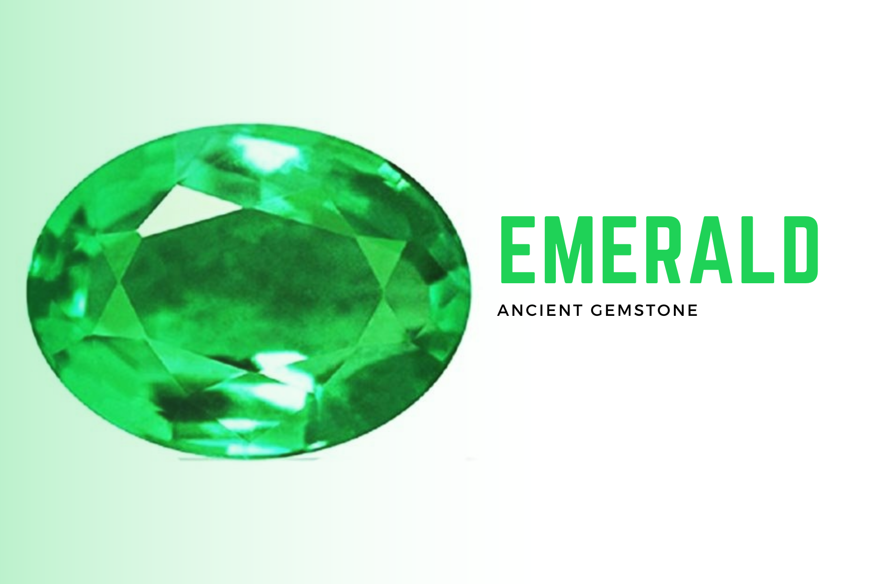 Oblong green emerald stone
