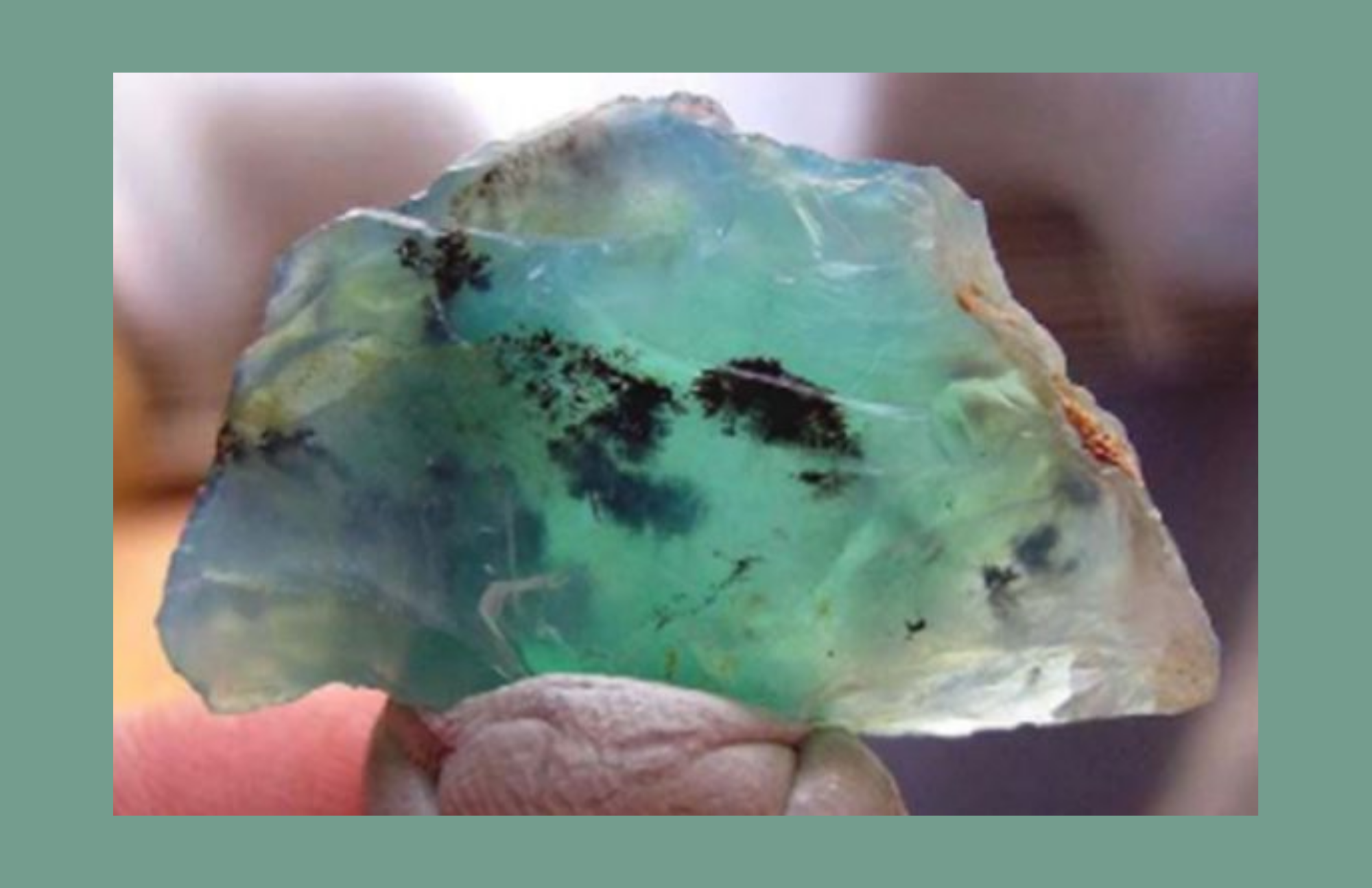 Peruvian Blue Opal stone with a mix of blue and green color