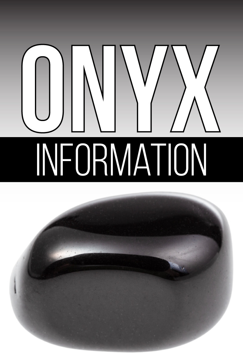 A black Onyx stone and the word information