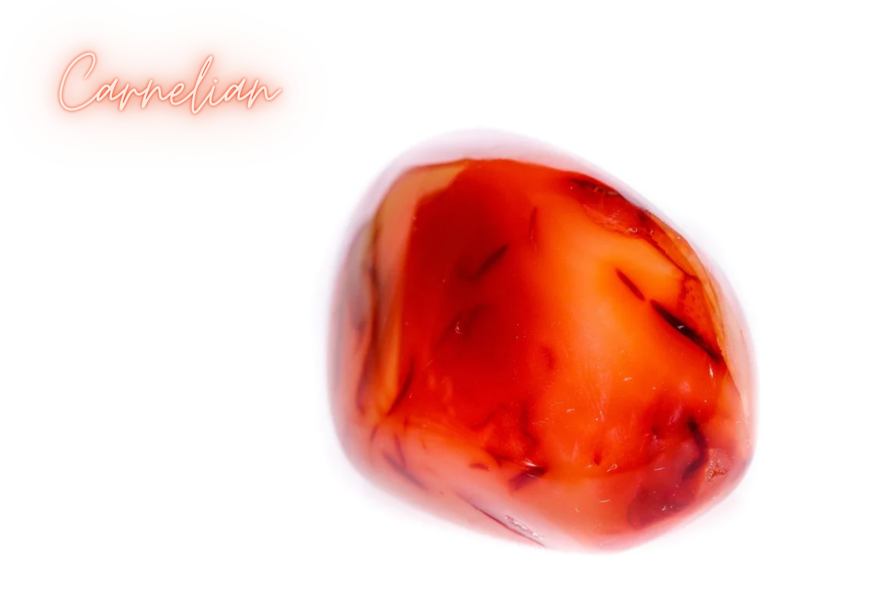 A crystal of orange-red carnelian