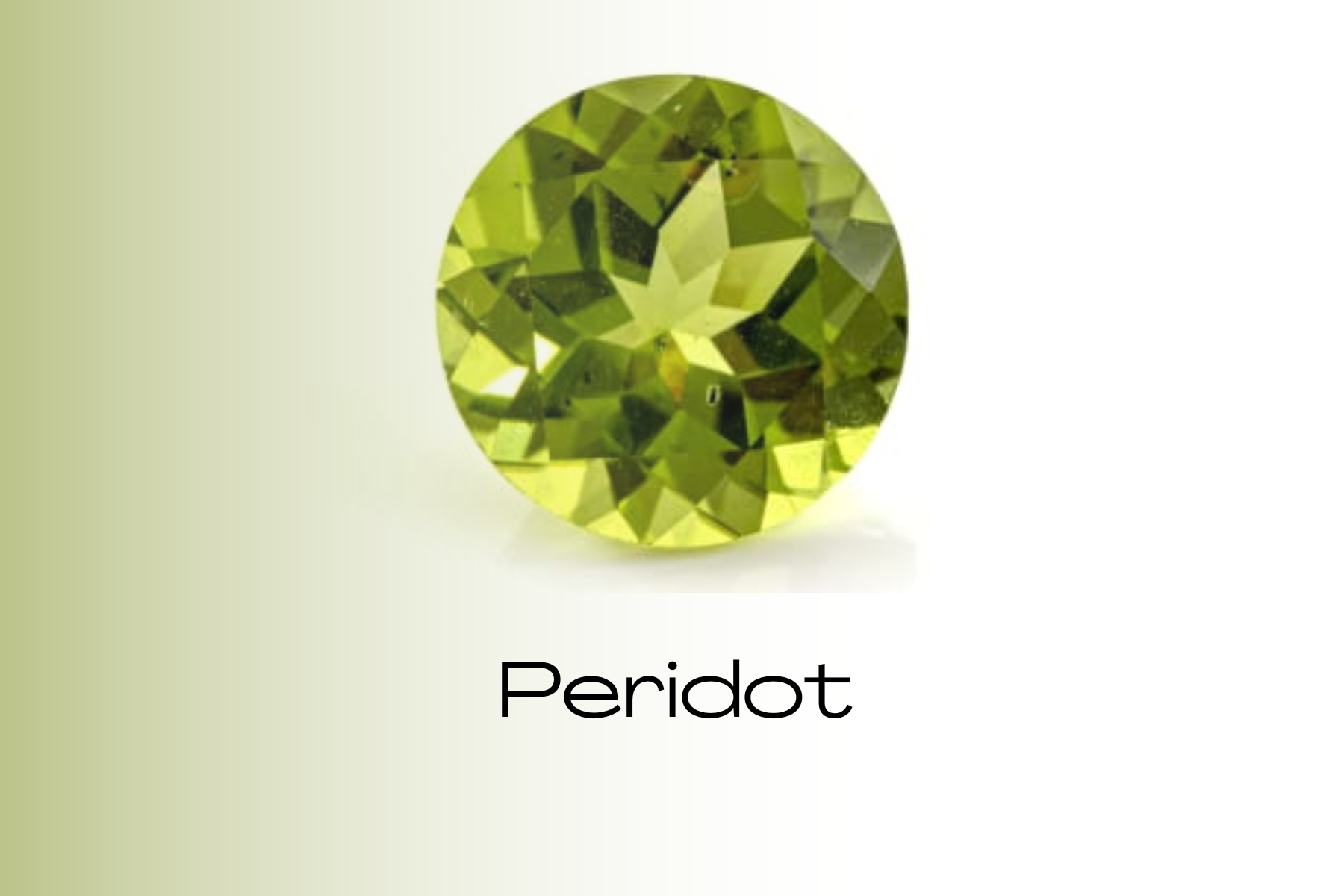 A round green peridot stone