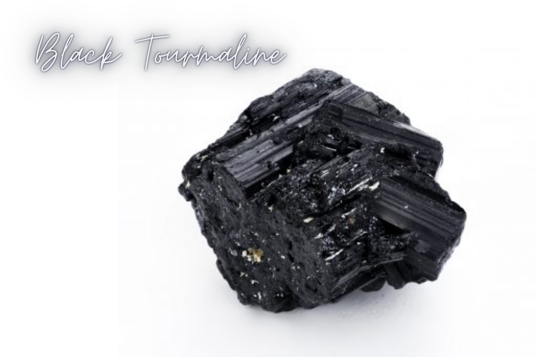 A black tourmaline crystal resembling charcoal