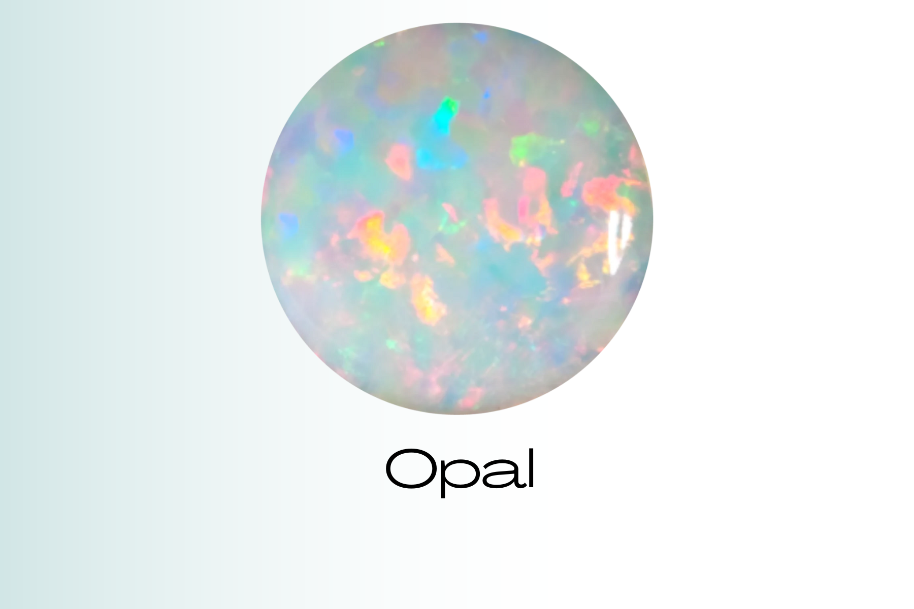 A round and multicolored opal stone