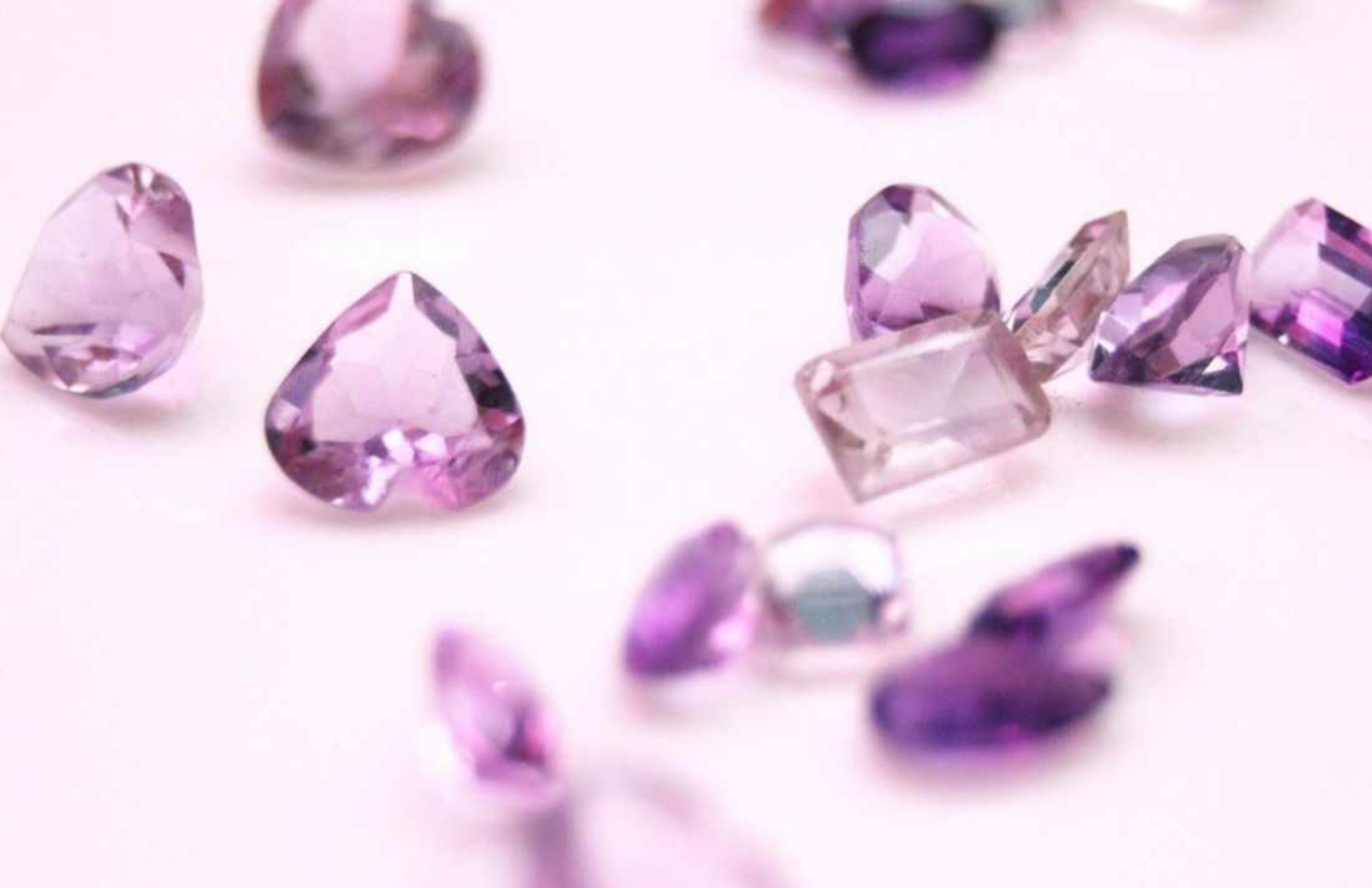 Mini amethyst gemstones