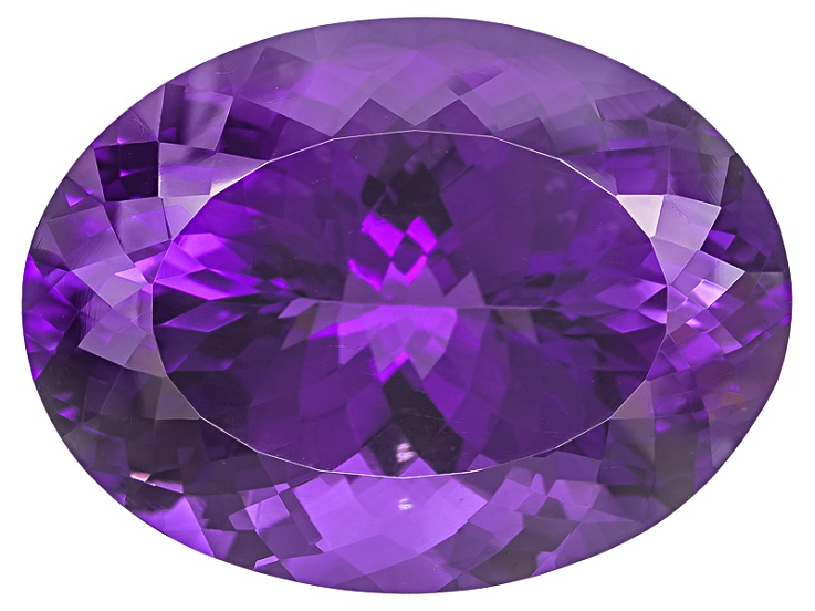Oval-shaped amethyst gemstone